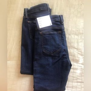 Loft Two (2) Ann Taylor Loft Skinny Jeans Midrise Dark Wash 26P